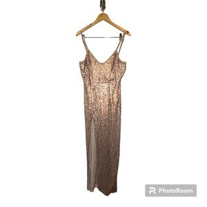 Boohoo Sequin Maxi Dress with High Slit